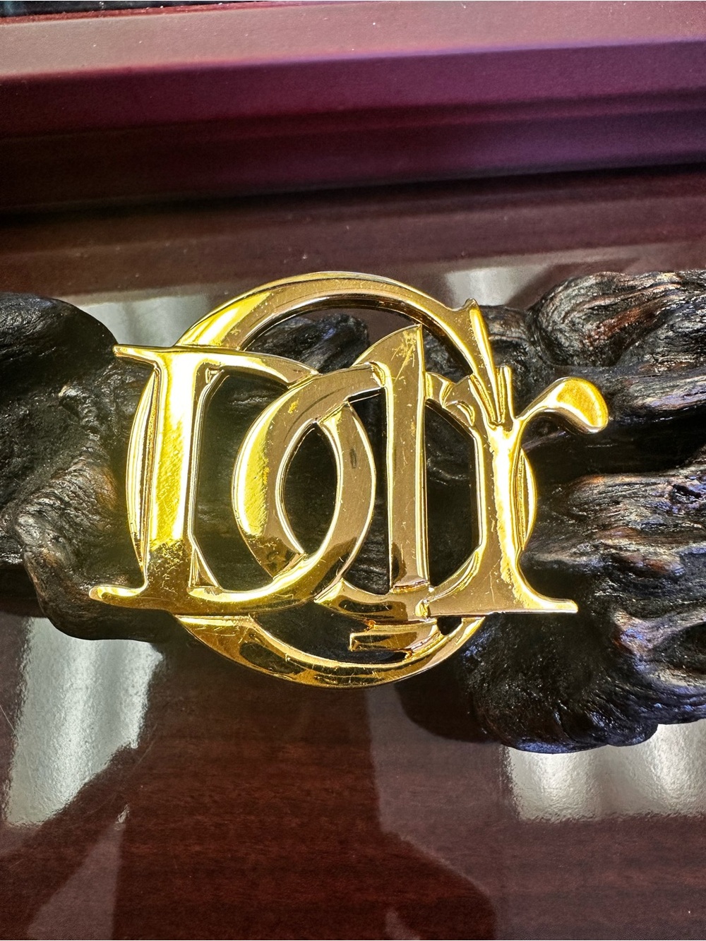 Dior Gold Monogram brooch